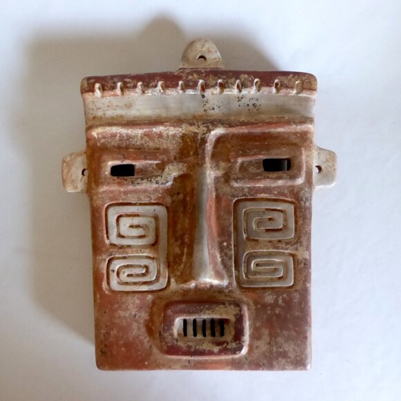 NEW VINTAGE 16” PRE-COLUMBIA CALIMA CULTURE FUNERARY CLAY WALL MASK REPRODUCTION - Picture 1 of 9